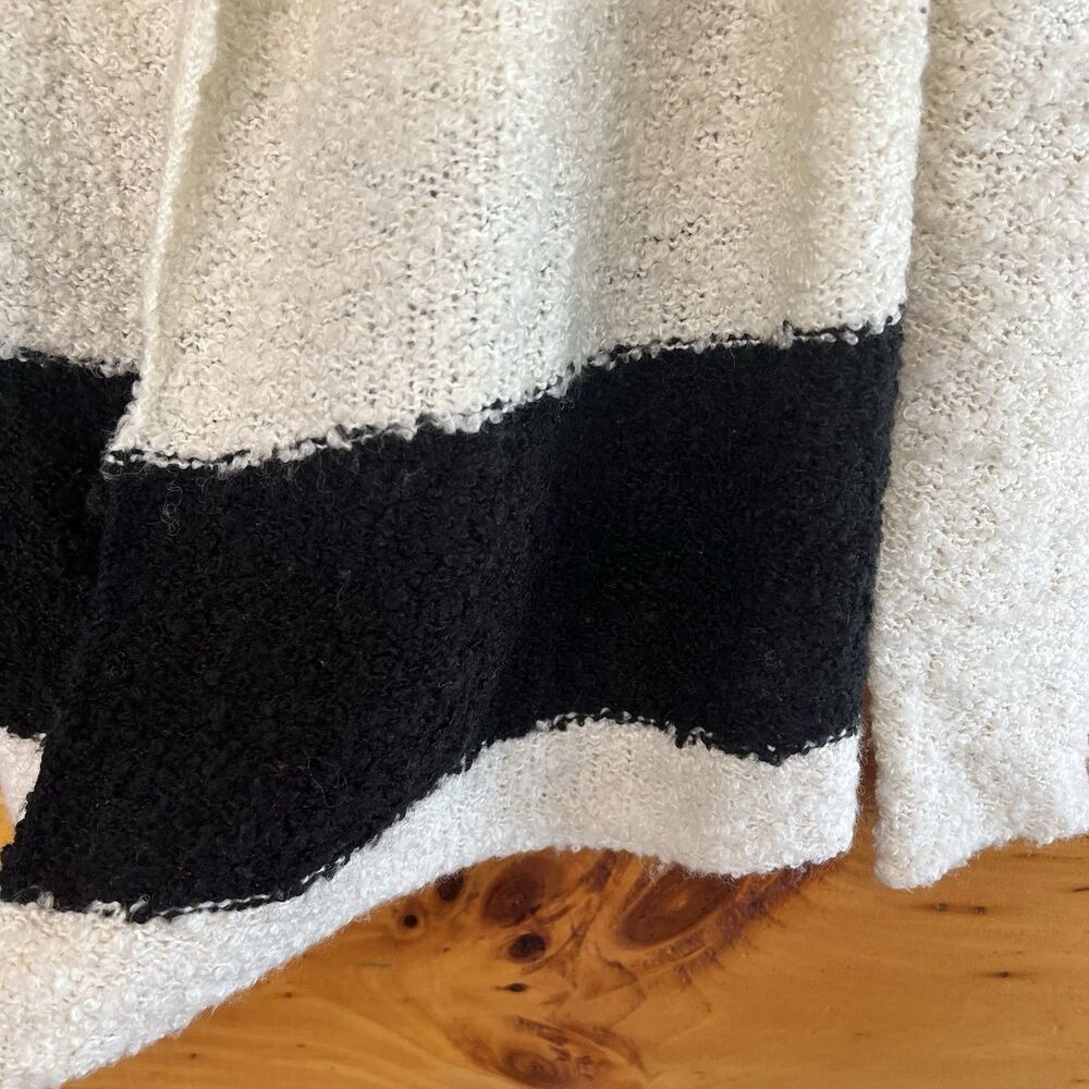 Ralph Lauren Jeans Co Open Front Cream Black Cardigan Sweater Sz Petite L - Picture 3 of 4